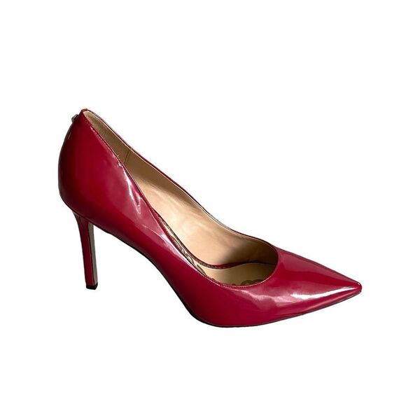 SAM EDELMAN Hazel Patent Leather Pointy Toe Pumps Heels Red 10 - Picture 3 of 16